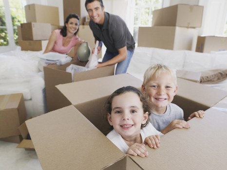 Packed boxes and furniture loaded into a removal van for an Edgware move