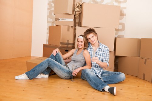 Removal team preparing a home move in Edgware