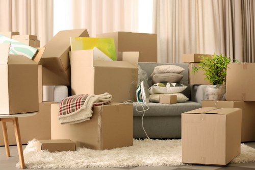 Loading furniture into a removal van for a local move in Edgware
