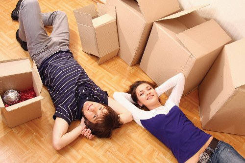 Packed household belongings ready for house removal in Edgware